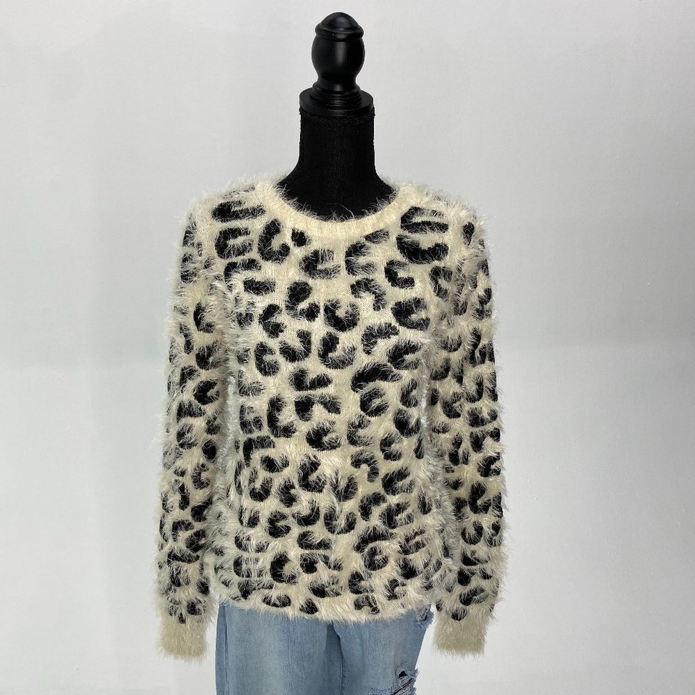 Leopard Eyelash Knit Sweater